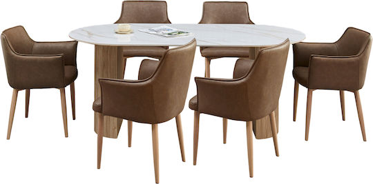 Set Mobila Living Mellow Cu 6 Scaune 180x90cm
