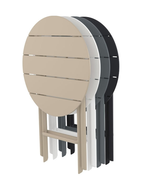 Helen Outdoor Bar Foldable Polypropylene Table Black 60x60x74cm