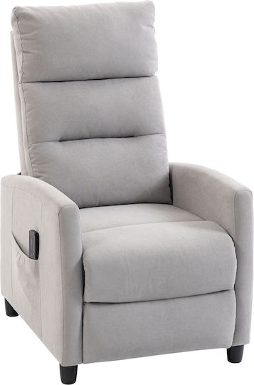 Relax Armchair with Footstool 66x91x108cm Light Grey Relax Armchair with Footstool 66x91x108cm Light Grey