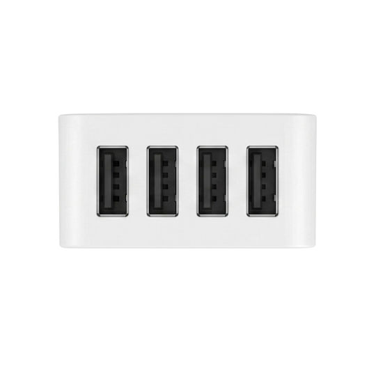 BigBen Connected Incarcător Fără Fir Cu 4 Porturi De Ieșire USB-A 27W Alb