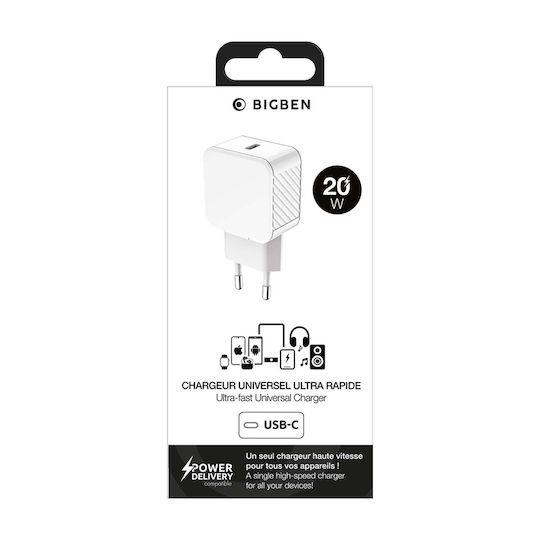 BigBen Connected Φορτιστής Χωρίς Καλώδιο με Θύρα USB-C 20W Power Delivery Λευκός