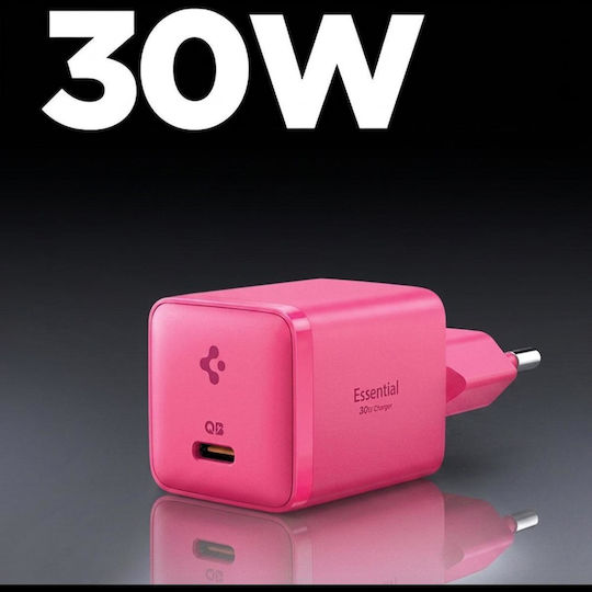 Spigen Wireless Charger with USB-C Port 30W Power Delivery Pink (Arcstation Essential)