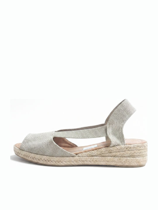 Women's Summer Platforms In Gold Espadrille Style 50258-Gold