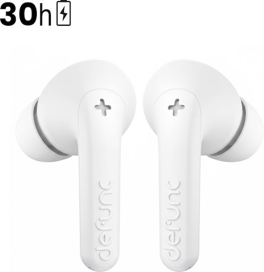 Defunc True Audio In ear Bluetooth хендсфри Слушалки с Устойчивост на Пот и Кутийка за Зареждане Бял