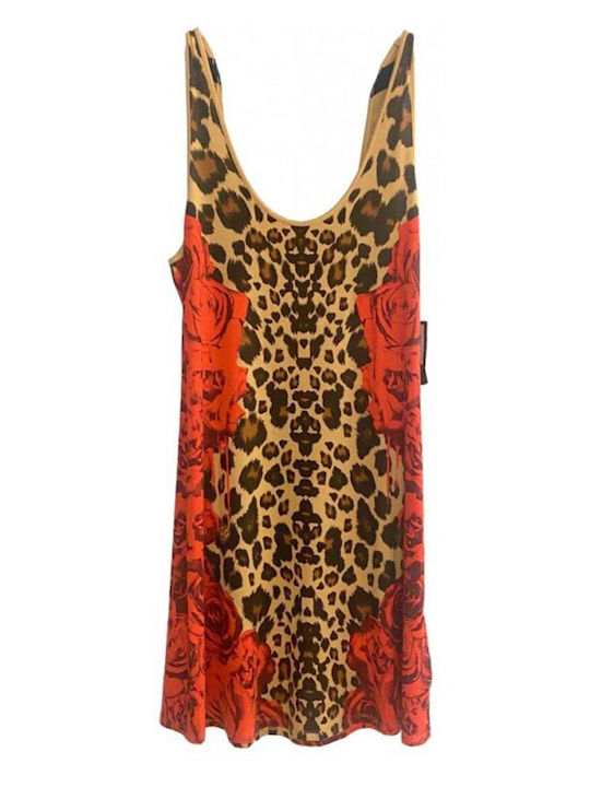 Summer Mini Evening Slip Dress Walnut