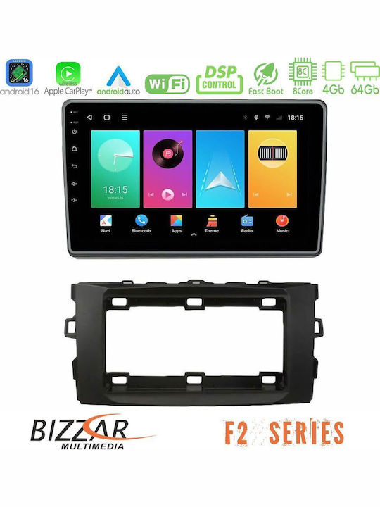 Bizzar Auto-Audiosystem für Toyota Auris 2013-2016 Bluetooth USB Eingebautes Wi-Fi GPS Apple CarPlay Android Auto mit 10" Touchscreen