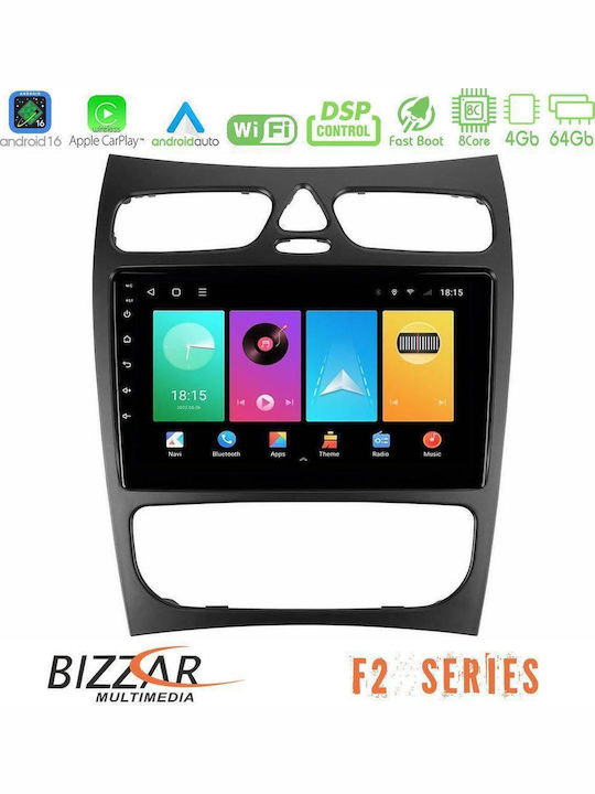 Bizzar Car Audio System for Mercedes-Benz CLK Class 2000-2004 Bluetooth USB WiFi GPS Apple CarPlay Android Auto with 9" Touch Screen