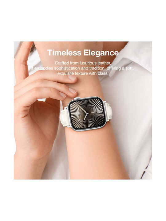 AmazingThing Class Band Lederarmband Für Apple Watch 45 46 49 Mm Hellbeige