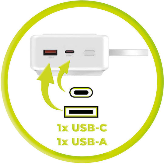 Mobile Origin PB15 MagSafe Power Bank 20000mAh 35W με Θύρα USB-C Power Delivery Λευκό