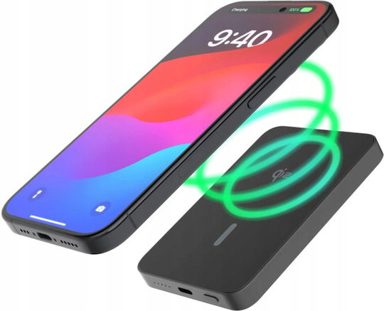 Fixed MagZen 5 Crystal MagSafe Qi2 Power Bank 5000mAh with USB-C Power Delivery Black