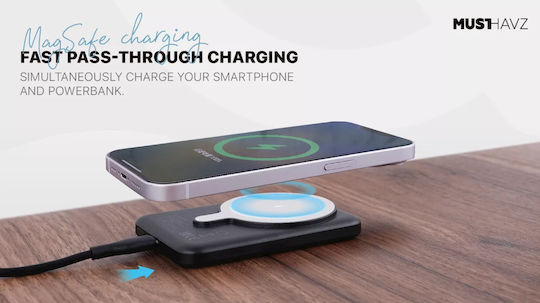 Musthavz MHPWRMP5A4BLK MagSafe Power Bank 5000mAh Power Delivery Μαύρο