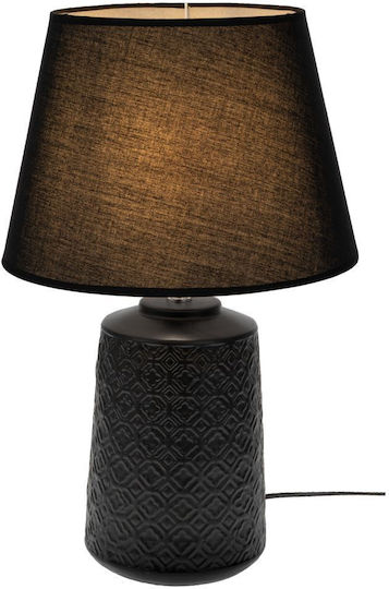 Iliadis Ceramică Lampă de masă cu Abajur Negru