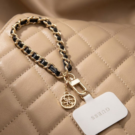 Guess Universal Hand Strap Saffiano Chain 4G Charm Wrist Strap for Mobile Phones Rose Gold