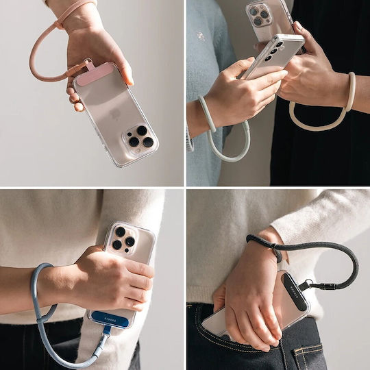 Ringke Universal Holder Hand Strap Link Flow P-type Crossbody Lanyard Mobile Phone Décor Adjustable Silky Silver