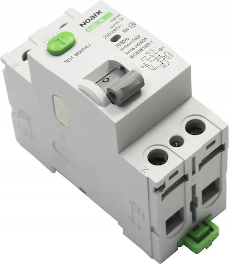Noark Phase Relay Earth Leakage 25A Bipolar with Voltage 230V