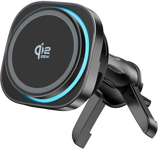 Tech-Protect V20 Arcticboost Suport Auto Magnetic Magsafe Pentru Bord și Guri de Ventilație Încărcător Wireless 25W Qi2.2 Negru