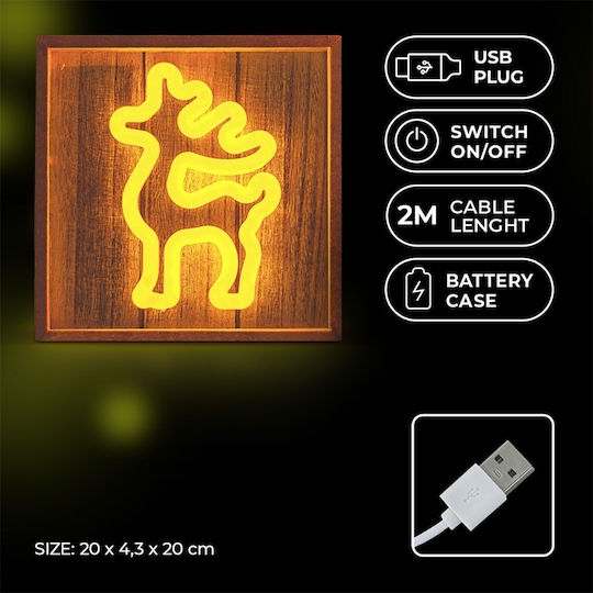 Neon Kactus Neon Διακοσμητικό Φωτιστικό LED Θερμό Λευκό 3000K 20x20x200εκ.