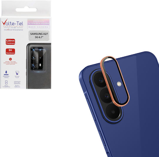 Volte-tel Camera Glass Cover Samsung A27 5g A276 6.7in 9h 0.33mm Easy Application Gold Volte-tel
