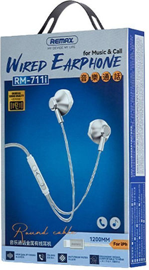 Remax RM-711i Слушалки Handsfree Слушалки с Lightning Щепсел Бели