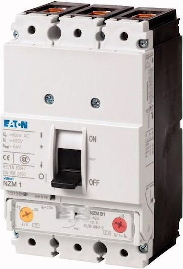 Eaton Automatic Circuit Breaker 80A Triple-pole AC/DC 271395