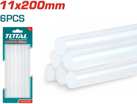 Total Ράβδοι Σιλικόνης TACGT2061 Διάφανο 11.2mm 6τμχ
