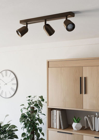 Eglo Camaldoli Triple Ceiling & Wall Spot with GU10 Lamp Adapter in Bronze Colour