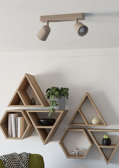 Eglo Camaldoli Double Spot with GU10 Lamp Adapter in Beige Color