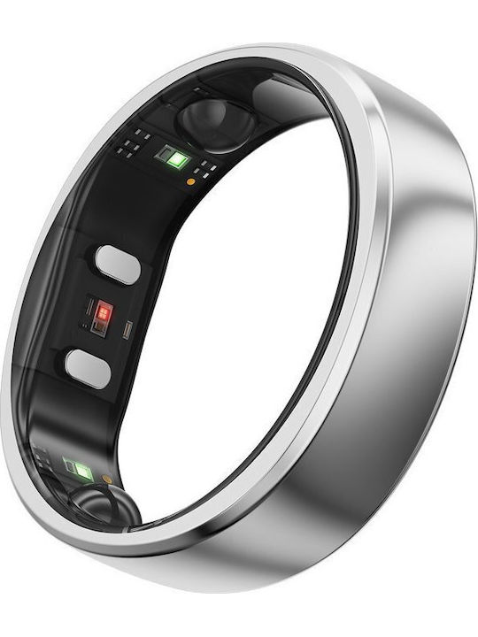 RingConn Gen 2 Air Smart Ring 16.5mm Waterproof with Heart Beat Monitor Galaxy Silver