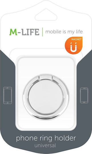M-Life ML0711 Ring Holder for Mobile Phone in Silver Colour