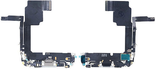 Apple iPhone 15 Pro Max Лентов Кабел За Зареждащ Порт Бял Титан OEM