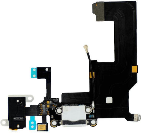 Apple Iphone 5 Charging Flex Cable Connector + Microphone Audio Jack White Original