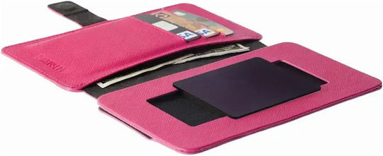 Krusell Leather Malmo Flipwallet Slide Book Case up to 4.5" Pink