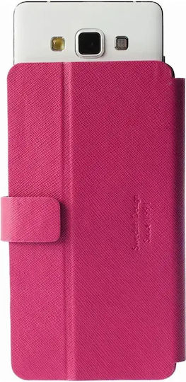 Krusell Leather Malmo Flipwallet Slide Book Case up to 4.5" Pink