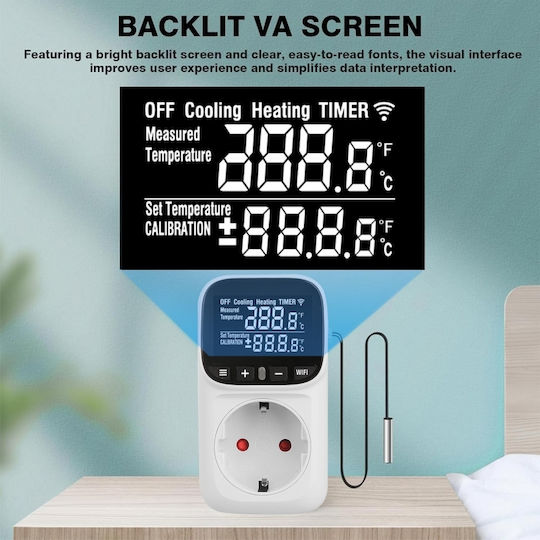 Sinotimer Termostat Digital de Cameră Smart cu Wi-Fi