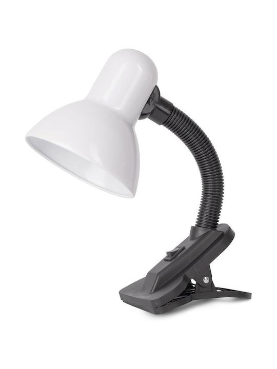 Avide Office Lamp for Socket E27 and Clip in White Color