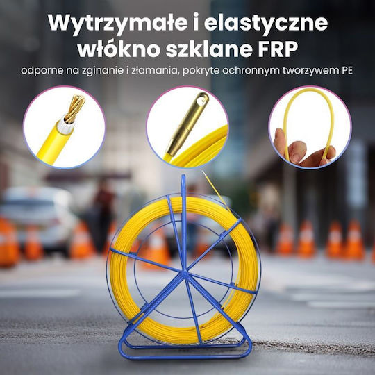 Cablu de prelungire cu role cu lungimea de 50m Galbenă