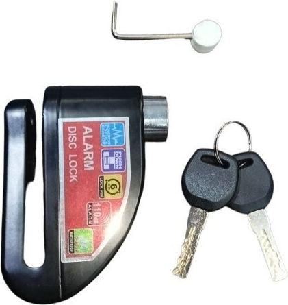 Motorcycle Disc Brake Lock with Alarm & 6mm Pin