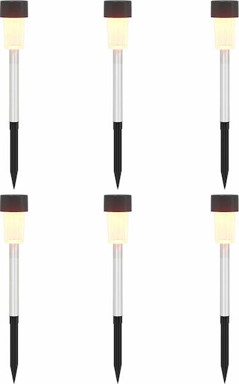 vidaXL Set 6 Solar Road Lights Warm White With Photocell