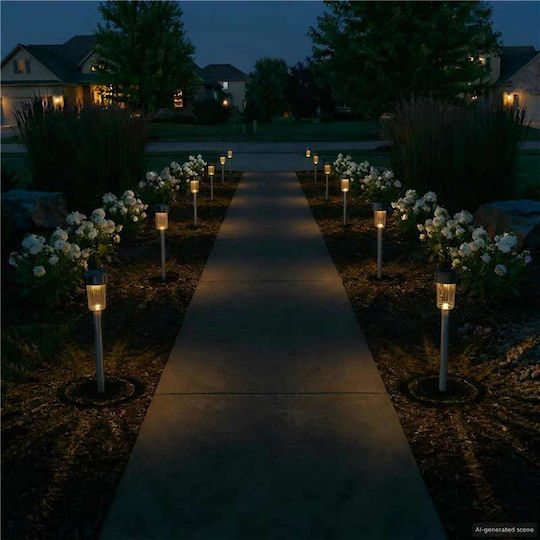 vidaXL Set 24 Solar Road Lights Warm White With Photocell