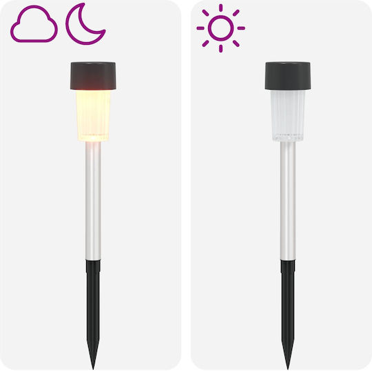 vidaXL Set 12 Solar Road Lights Warm White With Photocell