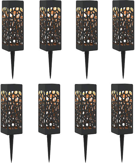 vidaXL Set of 8 Solar Light Lanterns Warm White with Photocell