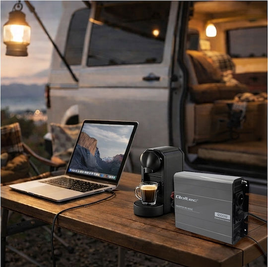 Qoltec Qoltec Ms Wave Power Inverter 12v To 230v 3000/6000w Usb Compatible Lifepo4 Gel Agm
