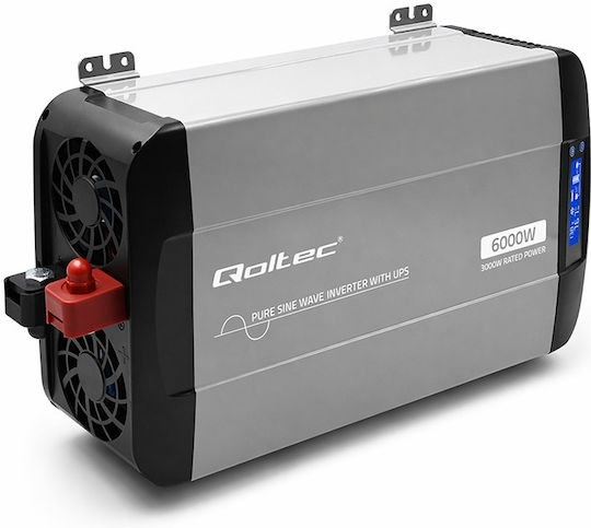 Qoltec Inverter Αυτοκινήτου Καθαρού Ημιτόνου 1000W για Μετατροπή 12V DC σε 230V AC
