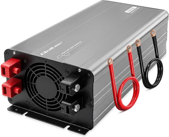 Qoltec Inverter Αυτοκινήτου Καθαρού Ημιτόνου 2500W για Μετατροπή 12V DC σε 230V AC