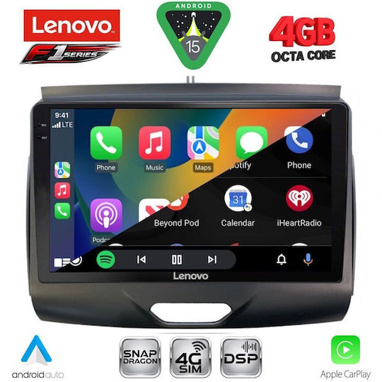 Lenovo Car Audio System for Ford Ranger 2015-2018 Bluetooth USB WiFi GPS Apple CarPlay Android Auto with 9" Touch Screen