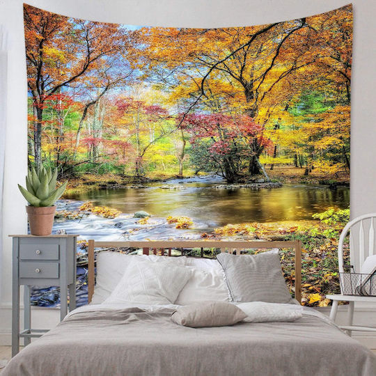 FRIPIA Decorative Tapestry Forest Handmade Multicolour Fabric 150x130cm