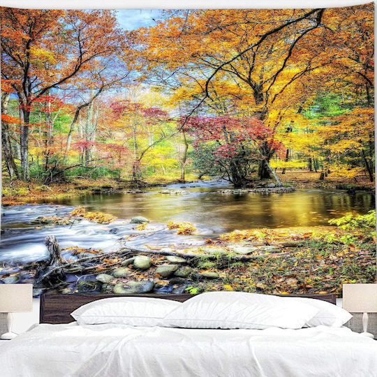 FRIPIA Decorative Tapestry Forest Handmade Multicolour Fabric 150x130cm