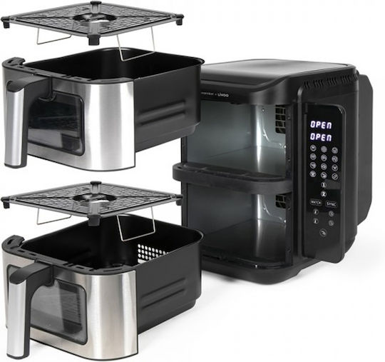 Livoo Marmiton Air Fryer με Διπλό Αποσπώμενο Κάδο 11lt Κόκκινο