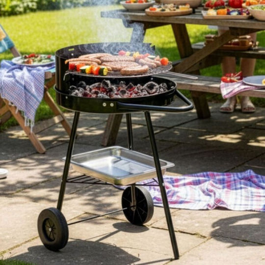 Grătar Rotund Mobil Pentru Cărbuni Grătar Reglabil Cu 4 Niveluri Algon Diametru 41 Cm