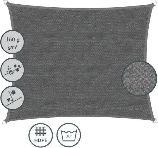 Rechteckiges Netz / Schattengewebe Grau 3x5m 160gr/m²